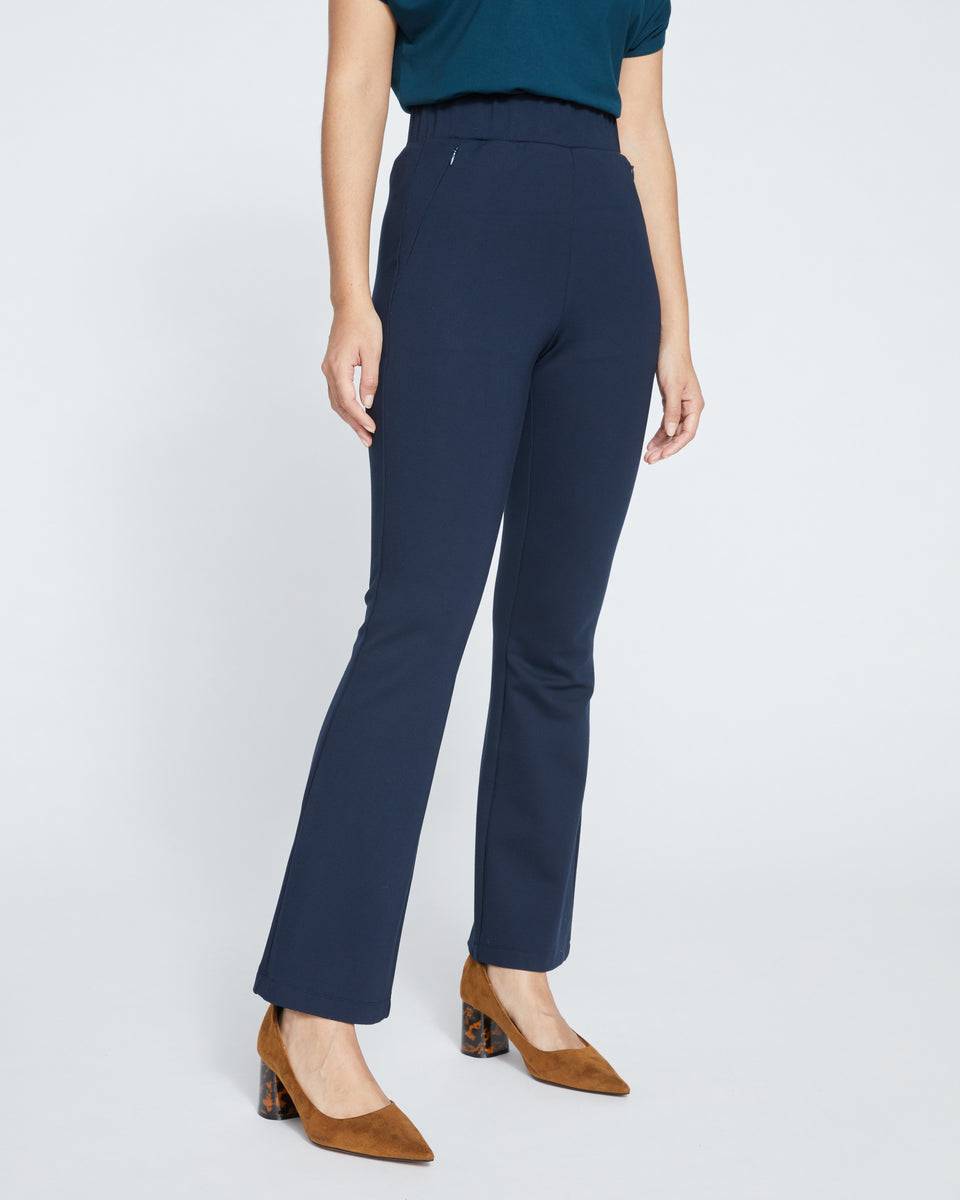 Pull On Bootcut Ponte Pants - Navy Zoom image 1