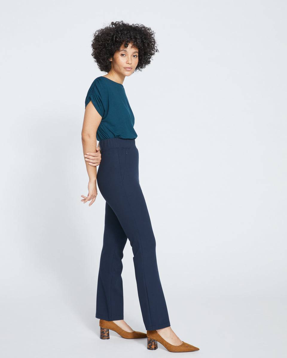 Pull On Bootcut Ponte Pants - Navy Zoom image 2