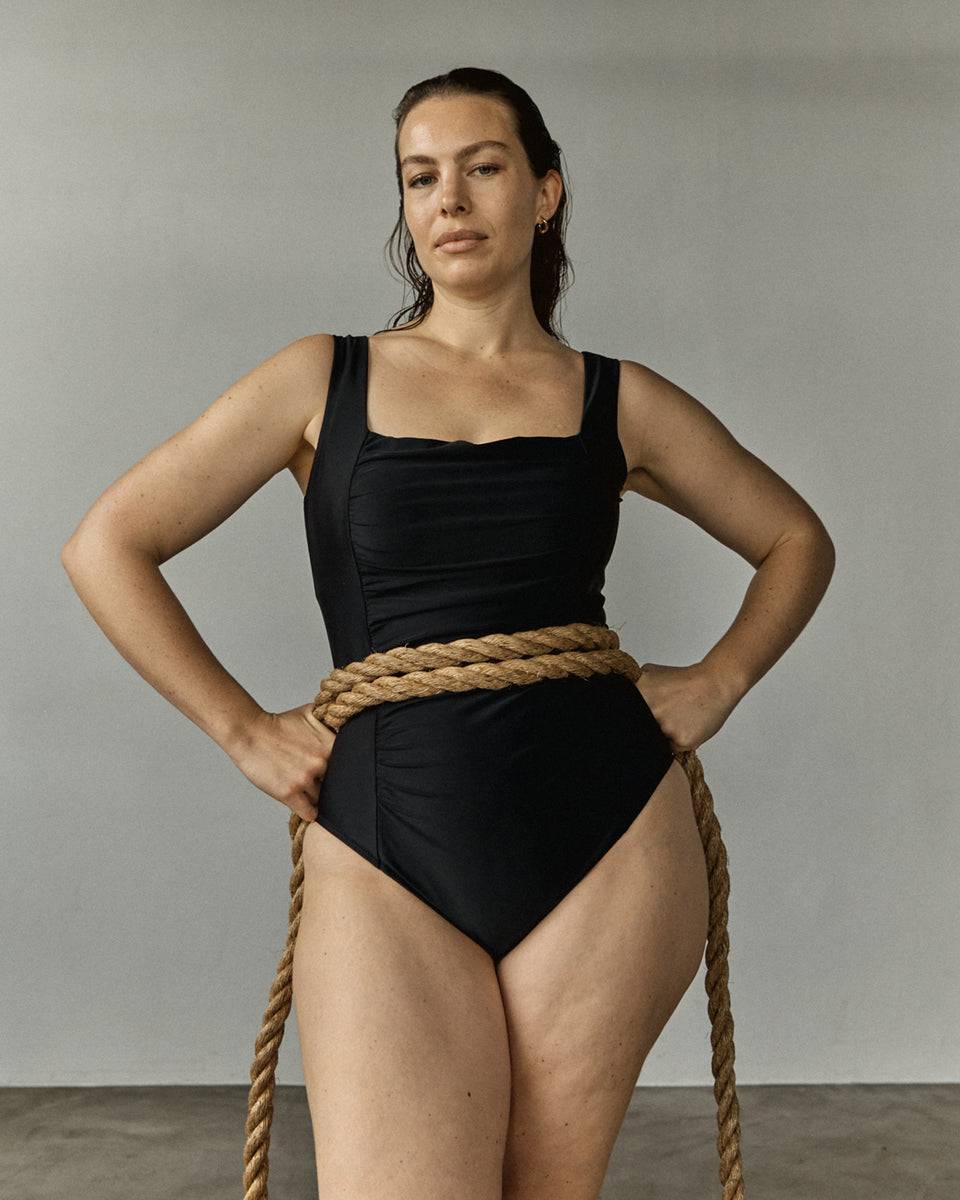 The Square Neck Swimsuit - Black Zoom image 0