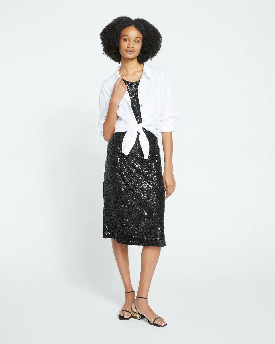 Josephine Sequin Skirt - Black Zoom image 4