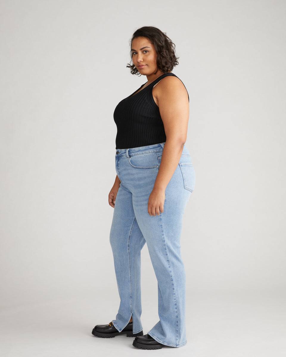 Mimi High Rise Split Hem Jeans 33 Inch - All Blue Zoom image 1