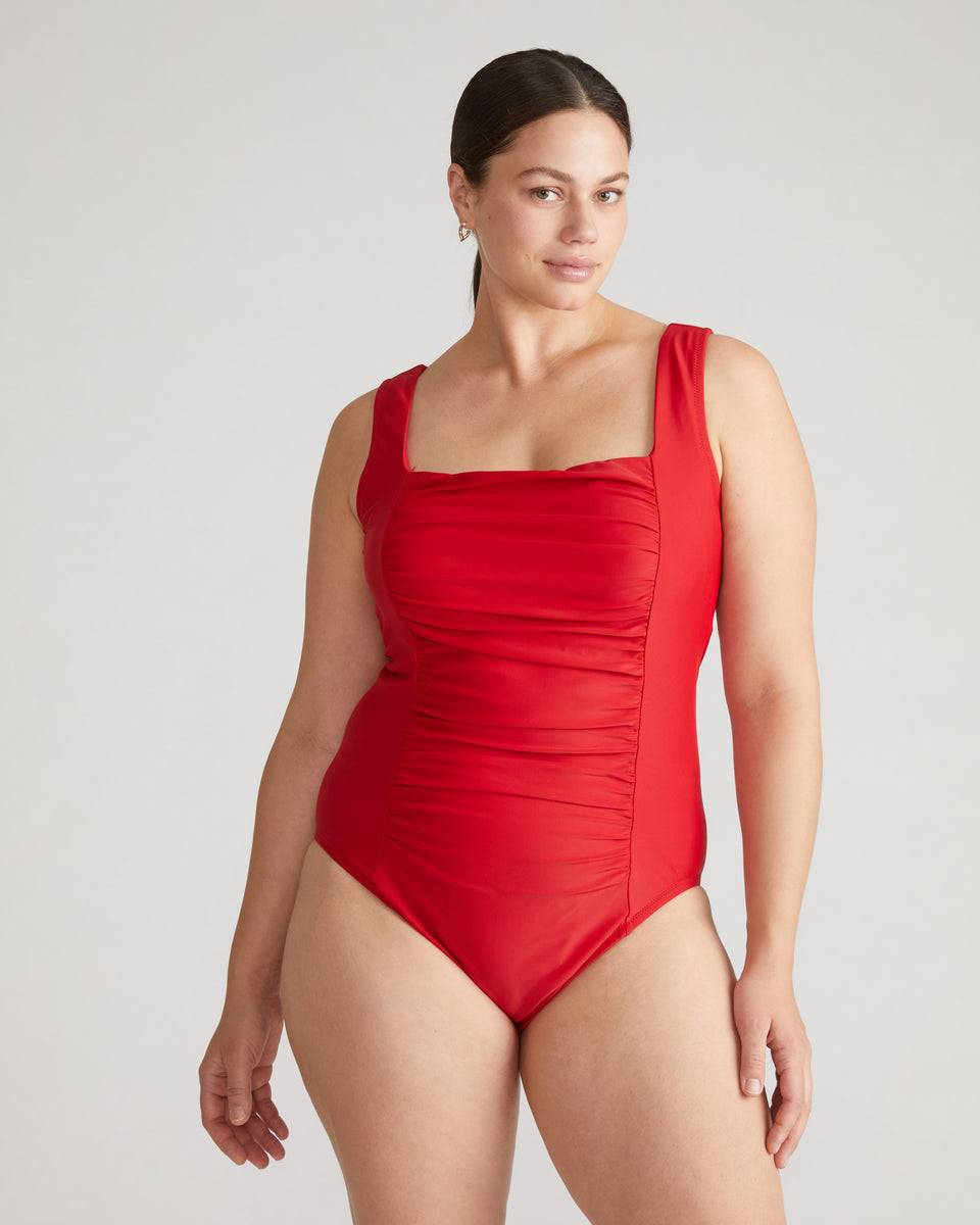 The Square Neck Swimsuit - Baywatch Red Zoom image 1