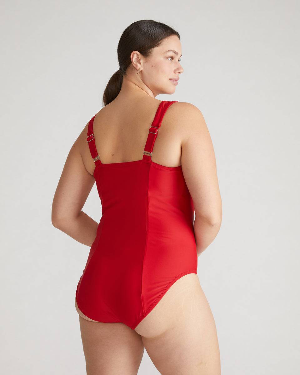 The Square Neck Swimsuit - Baywatch Red Zoom image 2