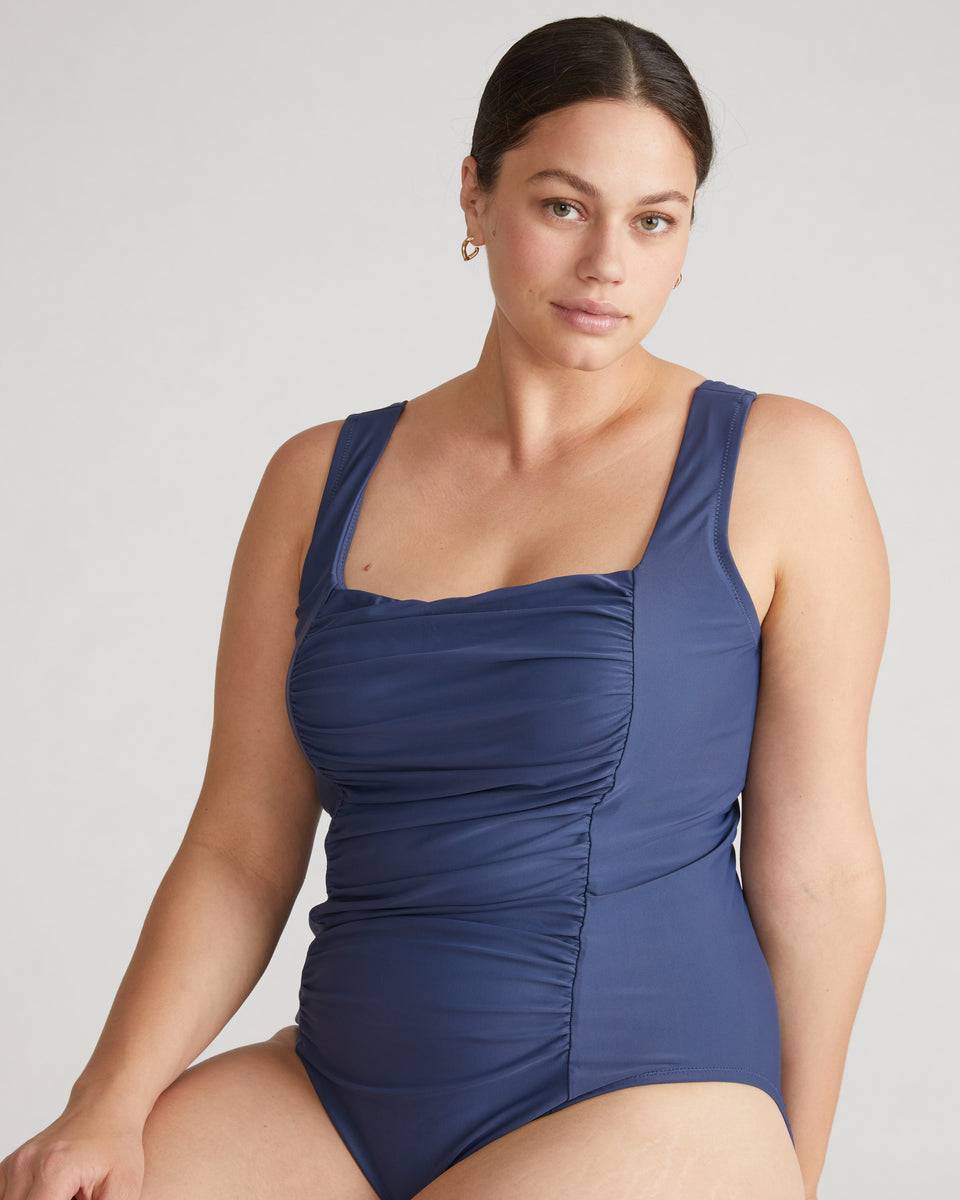 The Square Neck Swimsuit - Classic Navy Zoom image 0