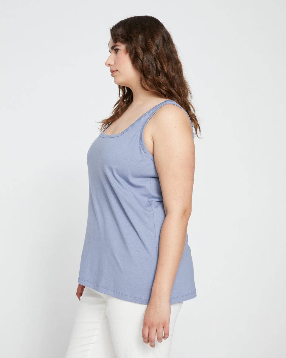 Square Neck Tank Top - Pressed Pansy Zoom image 2