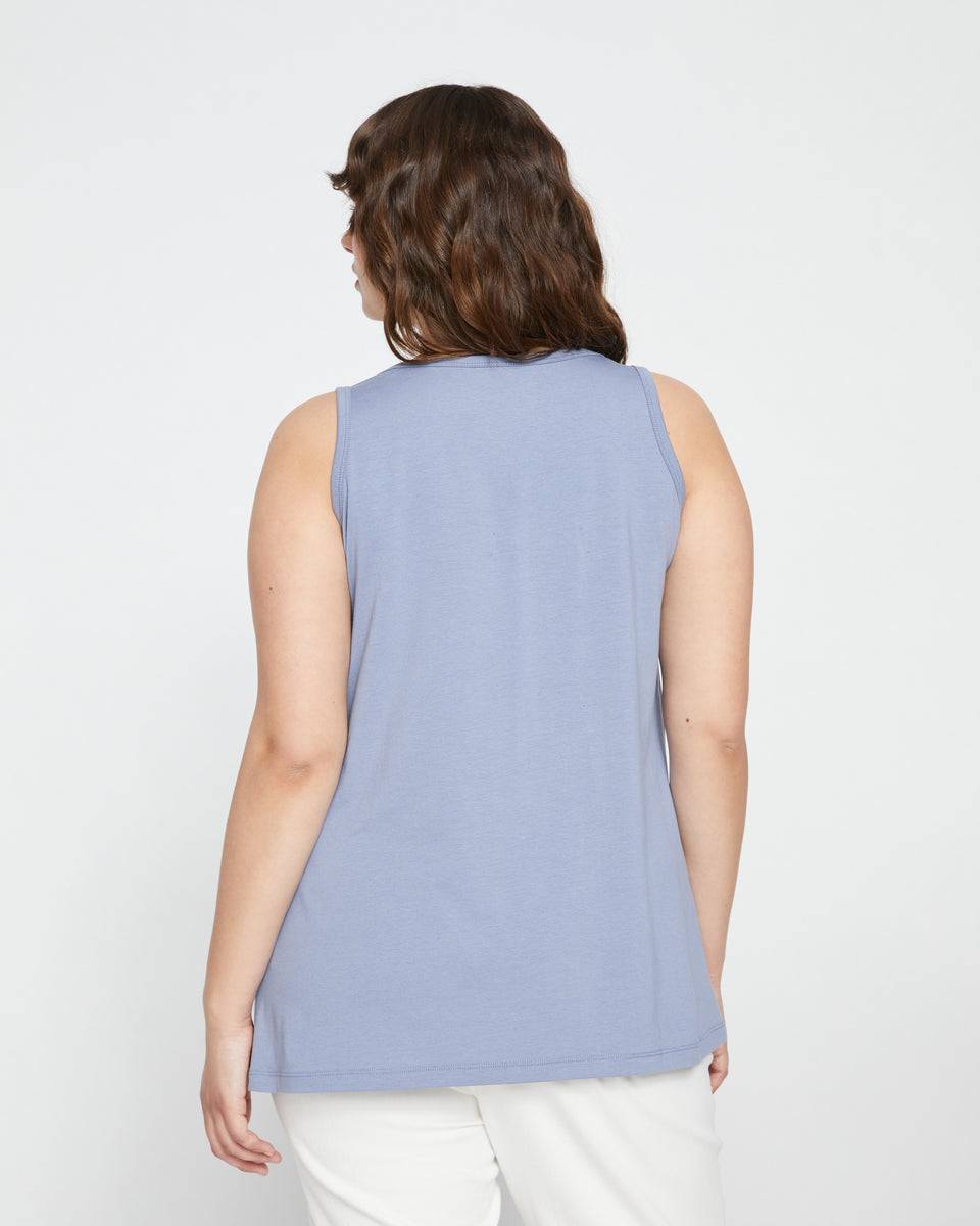 Square Neck Tank Top - Pressed Pansy Zoom image 3