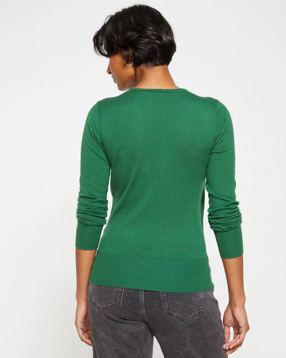 Statement Wrap Sweater - Kelly Green Zoom image 3