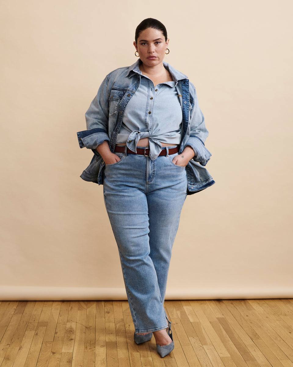 Mimi High Rise Split Hem Jeans 30 Inch - All Blue Zoom image 0