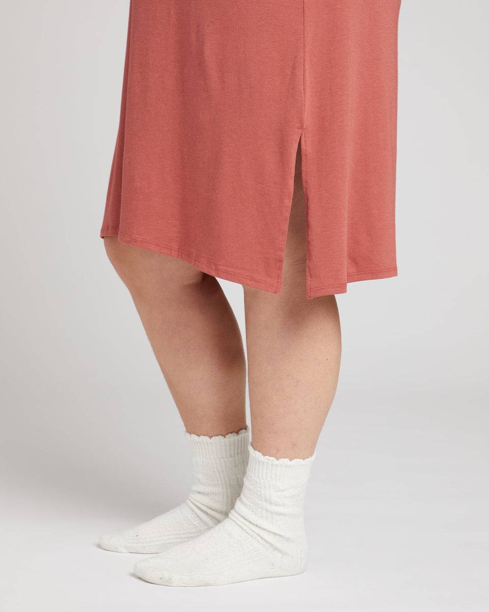 Aubrey V Neck Sleep Dress - Terracotta Zoom image 2