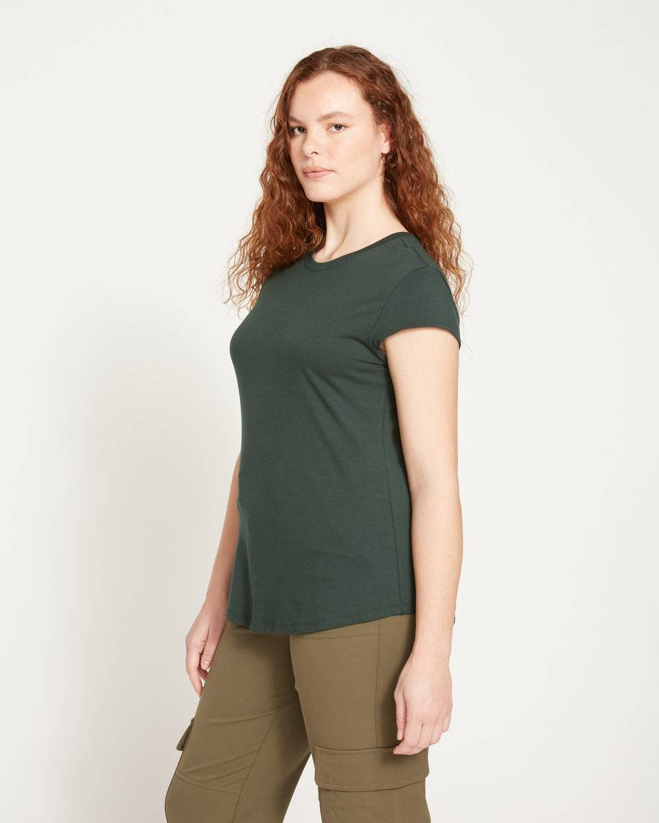 Ashley Cap Sleeve Tee - Forest Green Zoom image 3