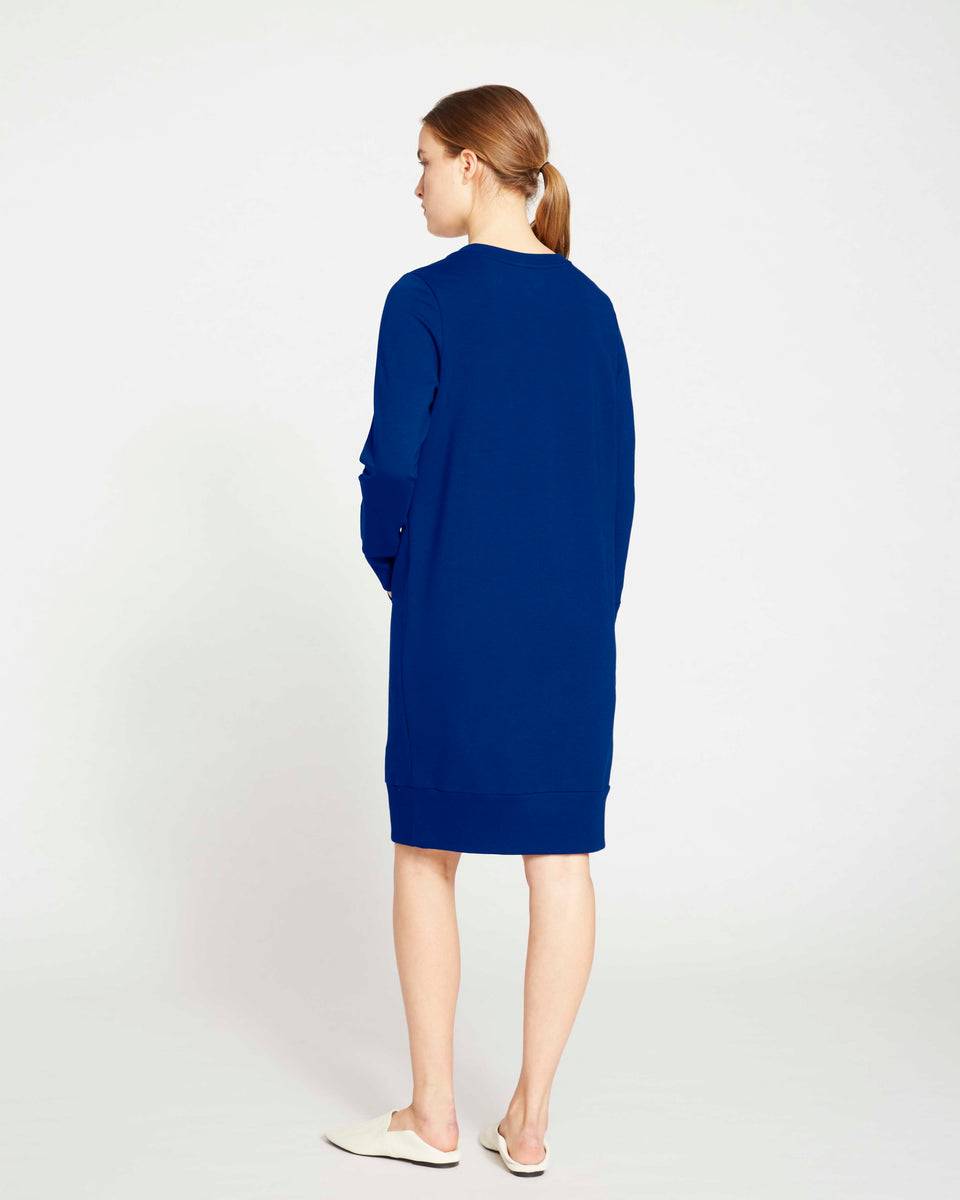 Classic Light Terry Sweatshirt Dress - Lapis Zoom image 3