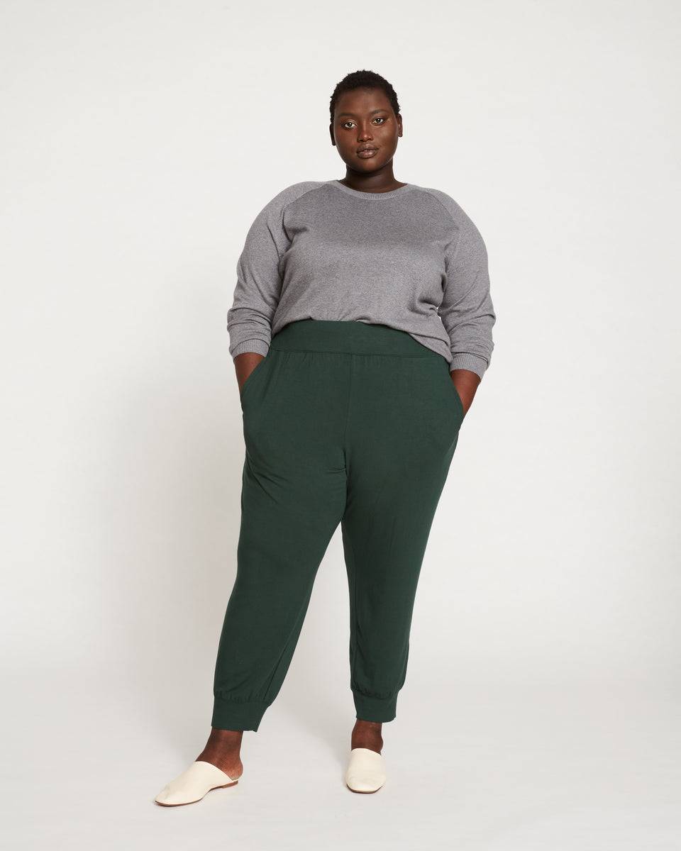 Bridget Luxe Fine Terry Jogger - Forest Green Zoom image 1