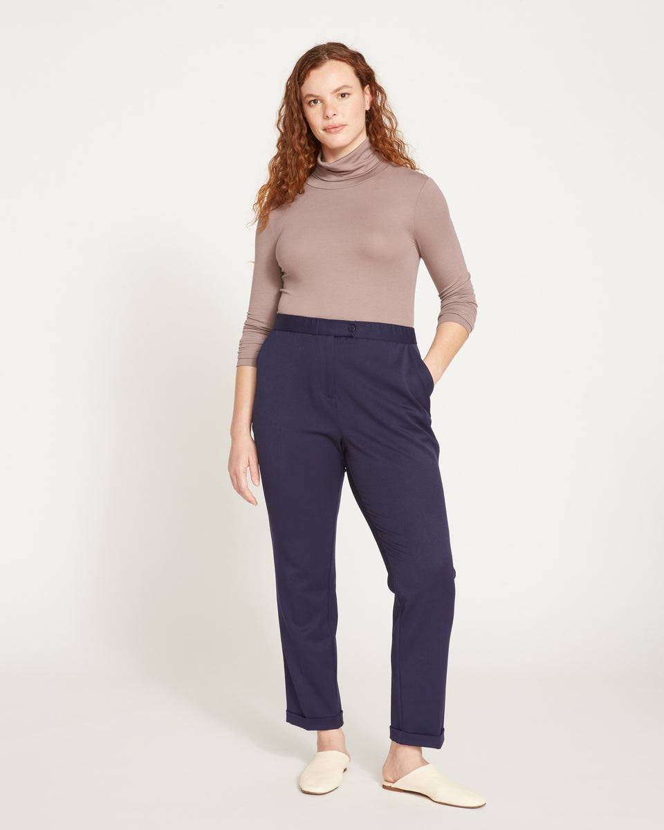All Day Cuffed Cigarette Pants - Navy Zoom image 2