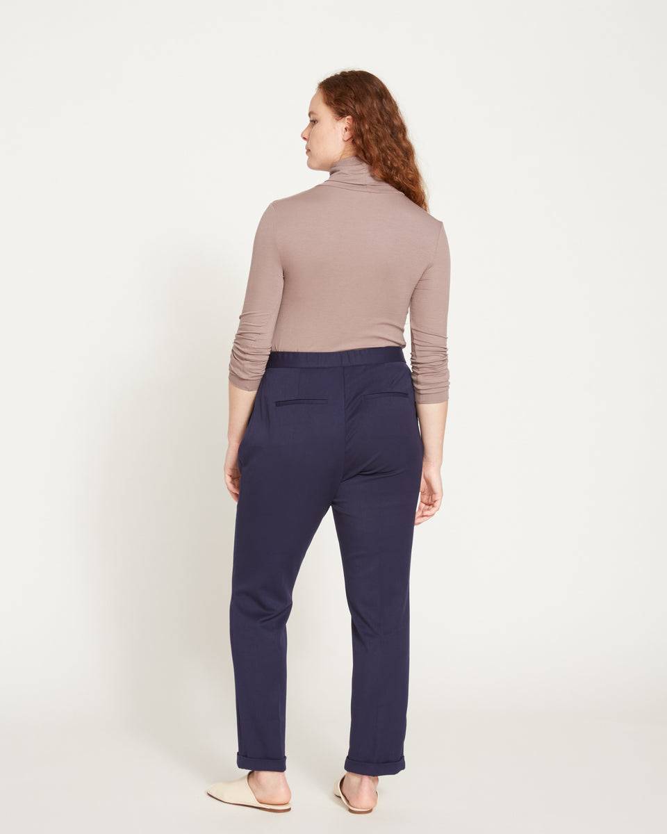 All Day Cuffed Cigarette Pants - Navy Zoom image 4