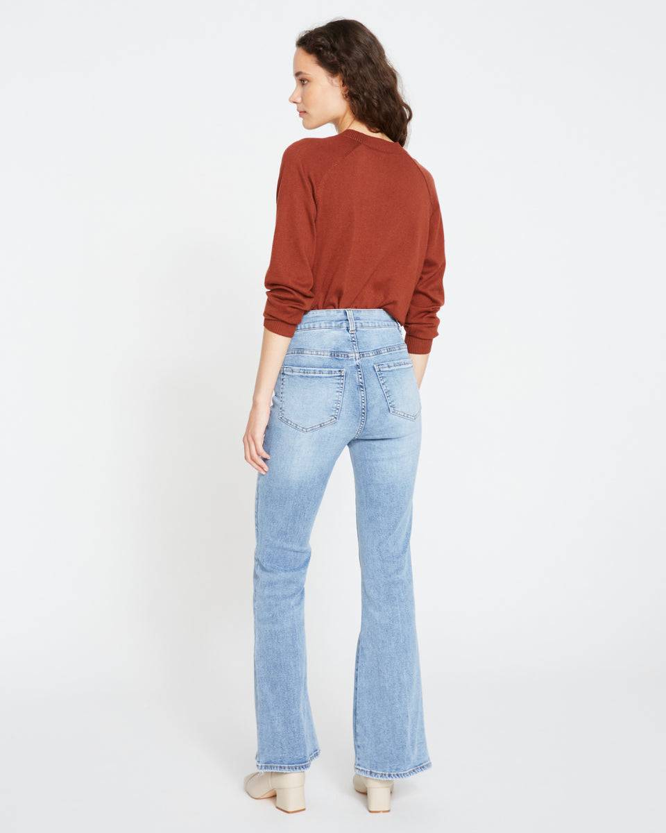 Farrah High Rise Flared Jeans - Distressed Vintage Blue | Universal ...