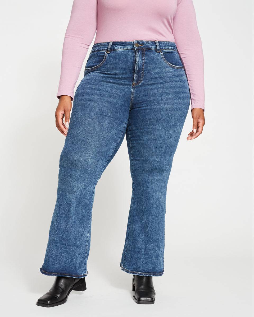 Farrah High Rise Flared Jeans - Vintage True Blue Zoom image 1