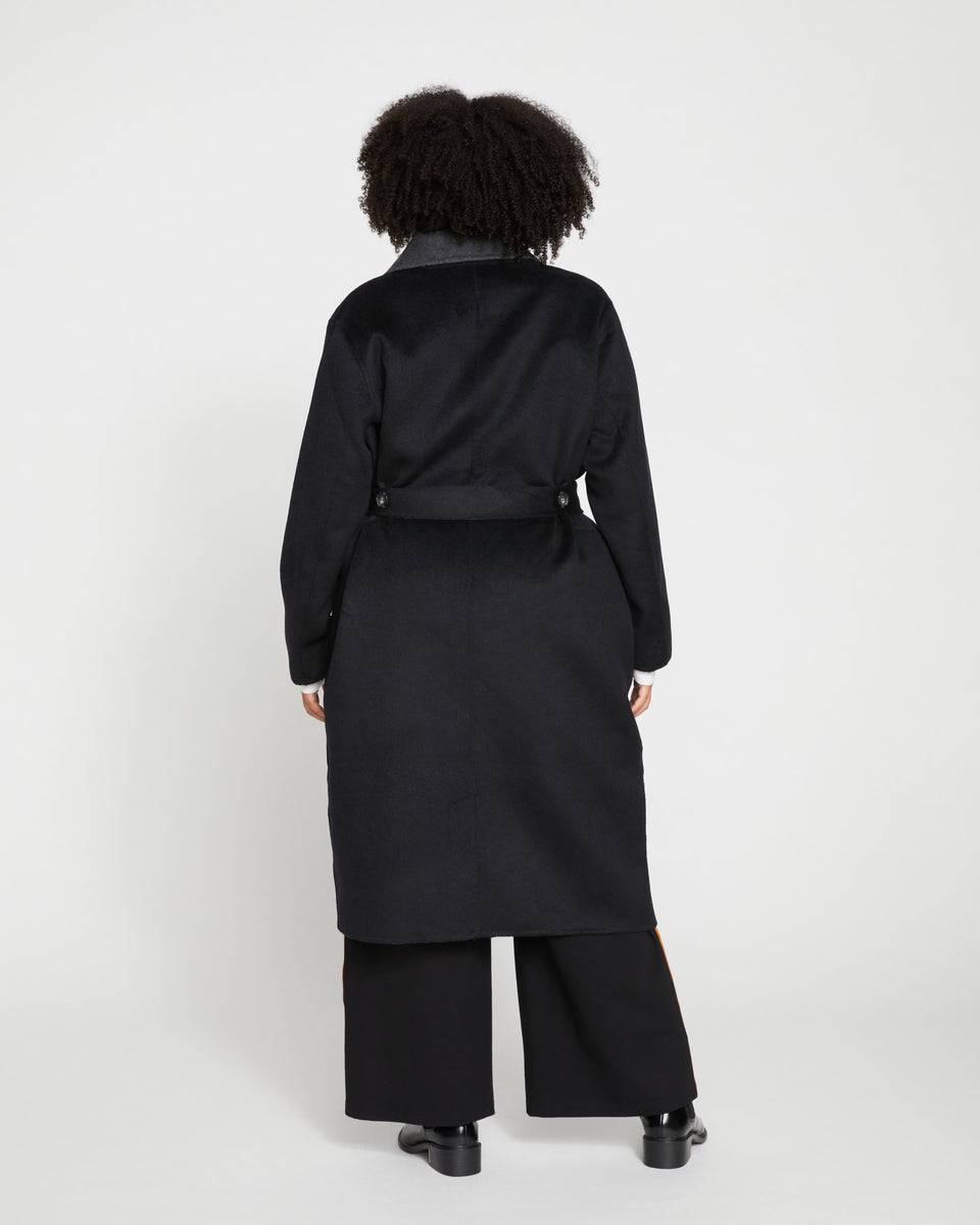Reversible Double Face Luxe Coat - Black/Charcoal Zoom image 3