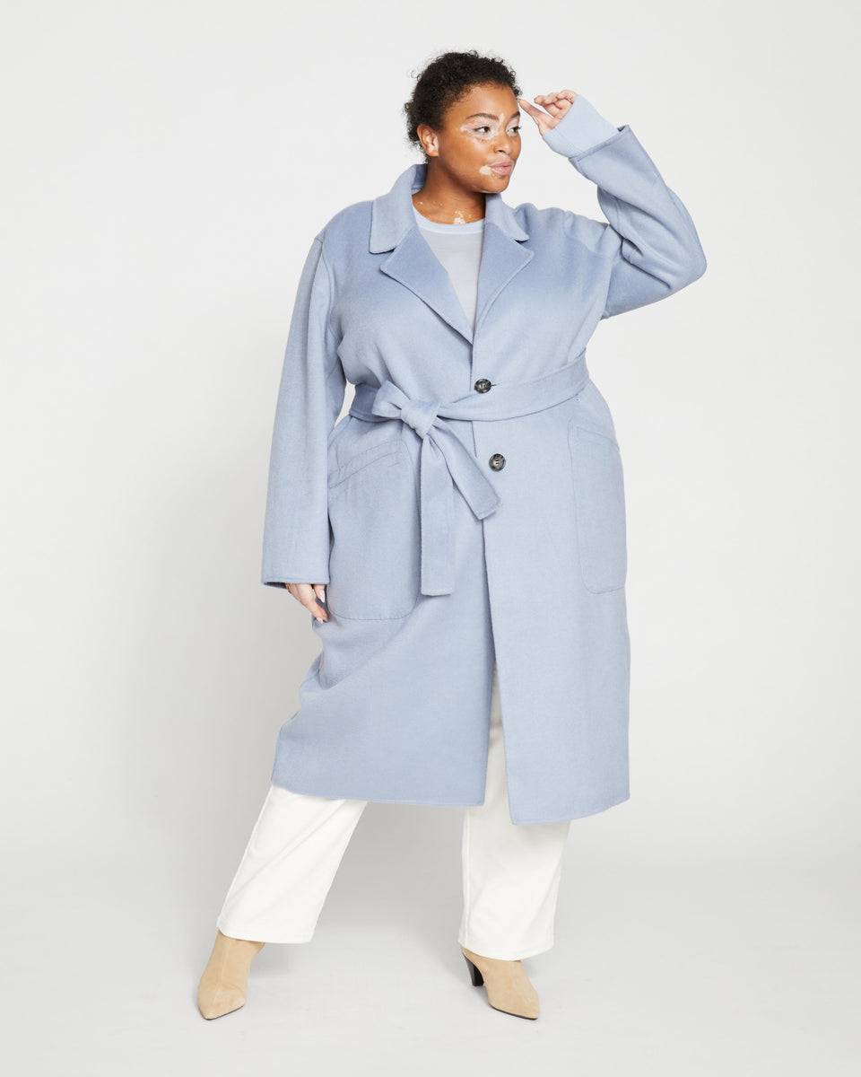 Reversible Double Face Luxe Coat - Frost Blue Zoom image 0