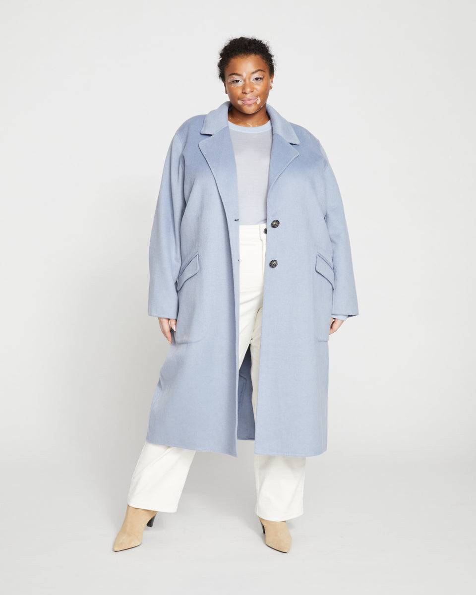 Reversible Double Face Luxe Coat - Frost Blue Zoom image 1