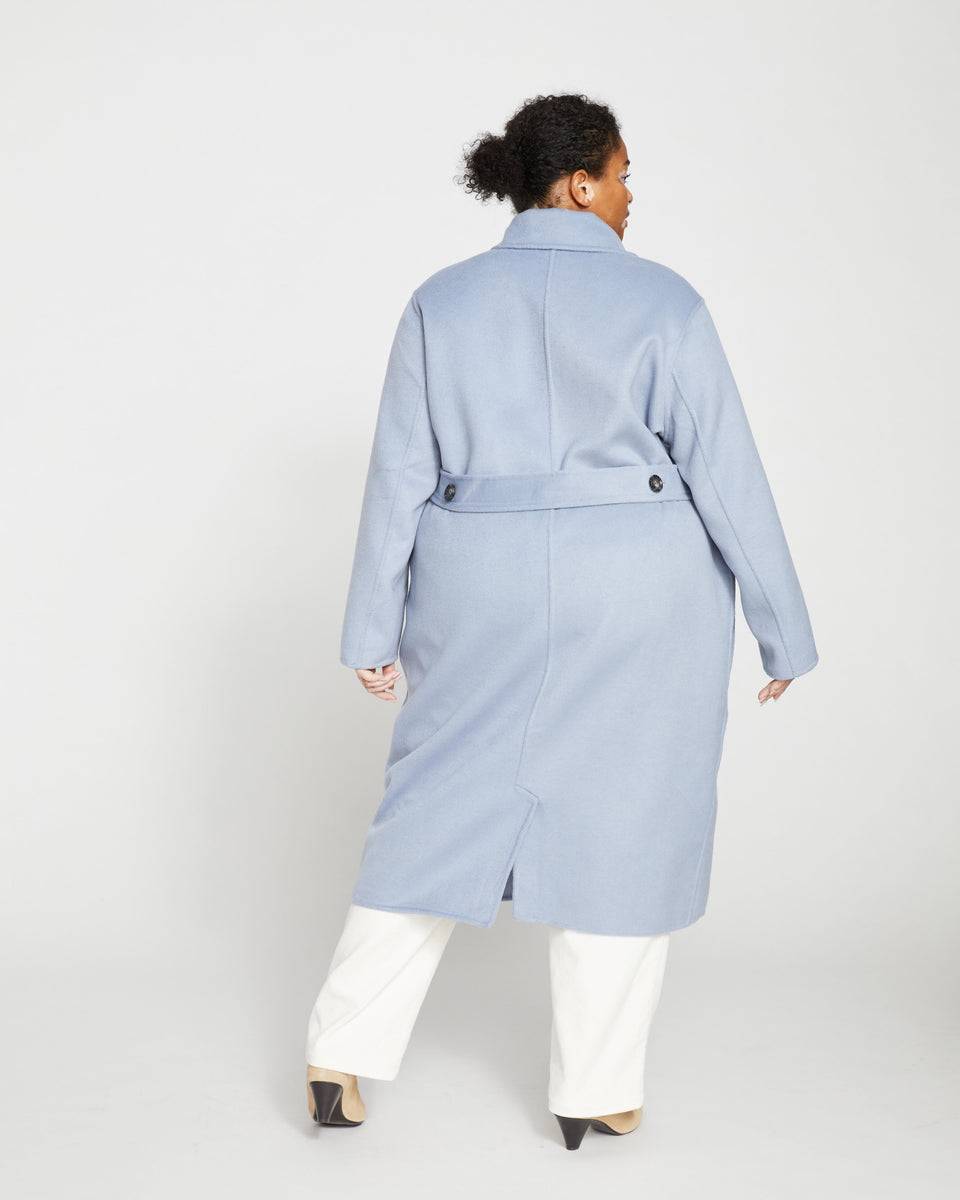 Reversible Double Face Luxe Coat - Frost Blue Zoom image 3