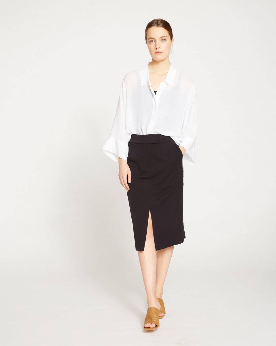 Devon Twill Skirt - Black Zoom image 1