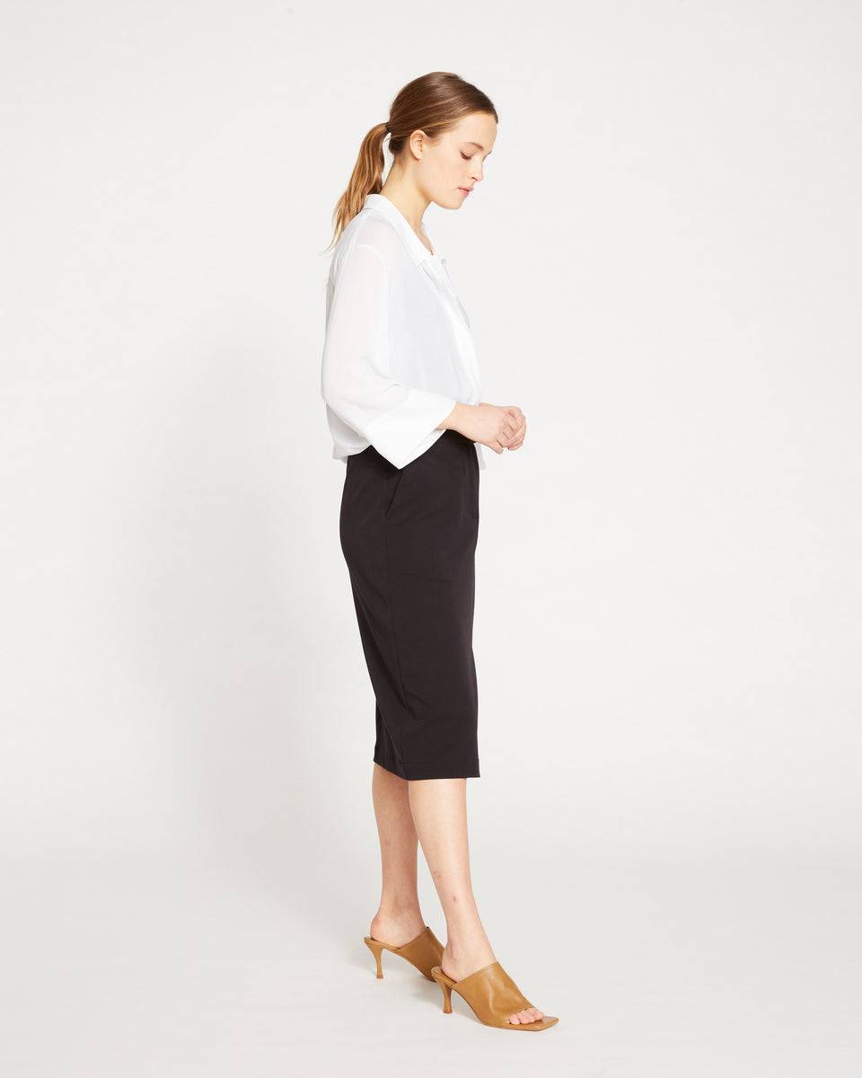 Devon Twill Skirt - Black Zoom image 2