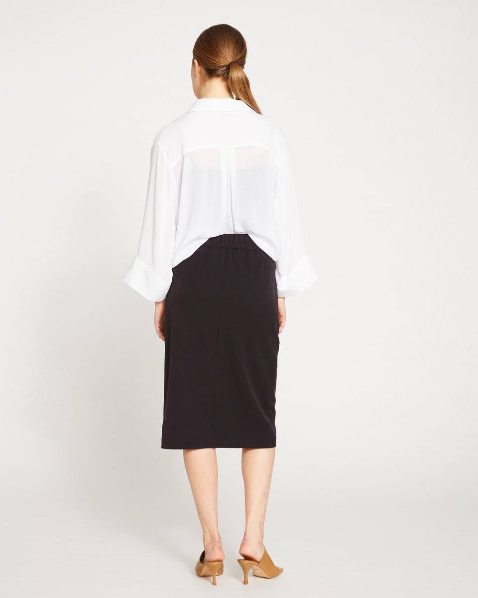 Devon Twill Skirt - Black Zoom image 3