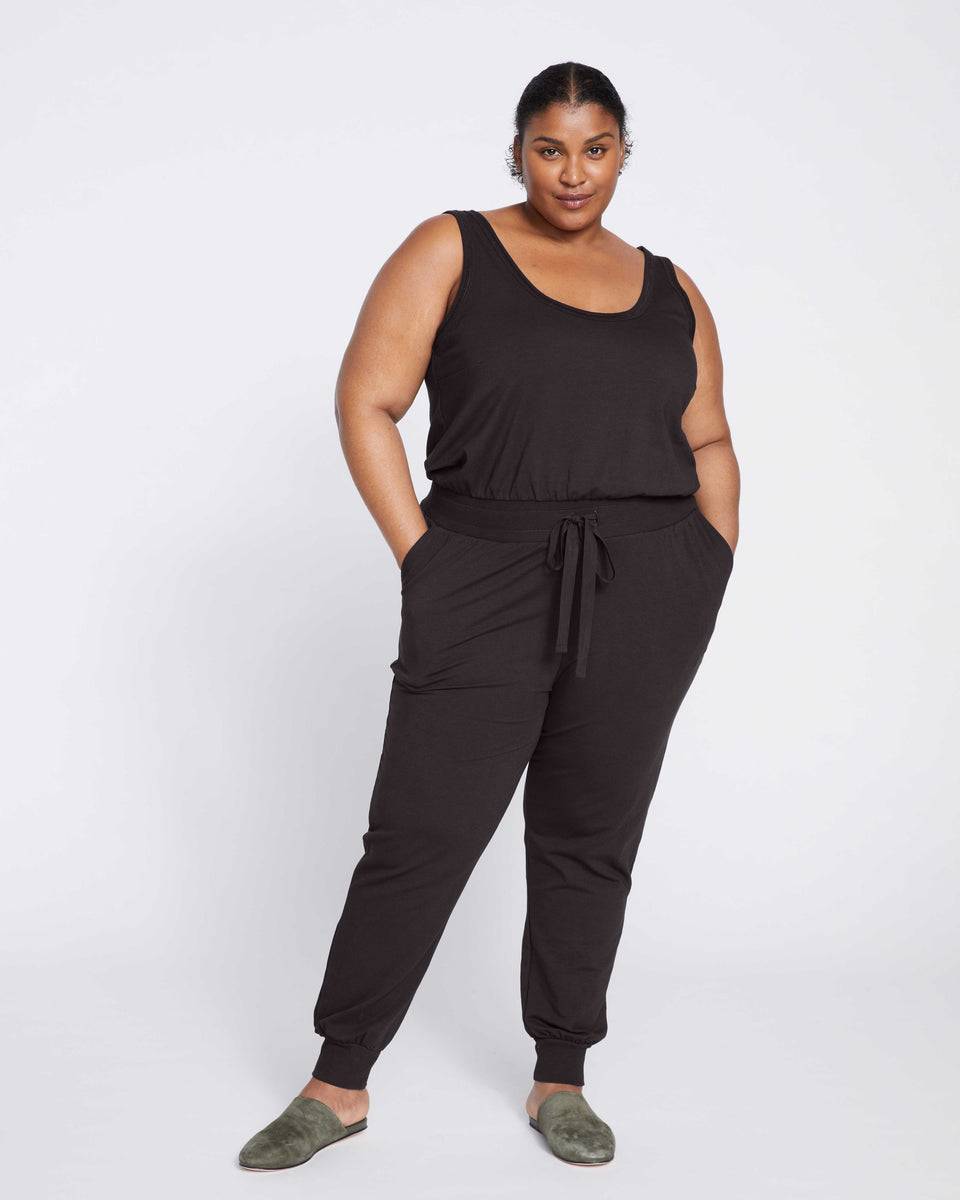 Superfine French Terry Jumpsuit - Black Zoom image 1