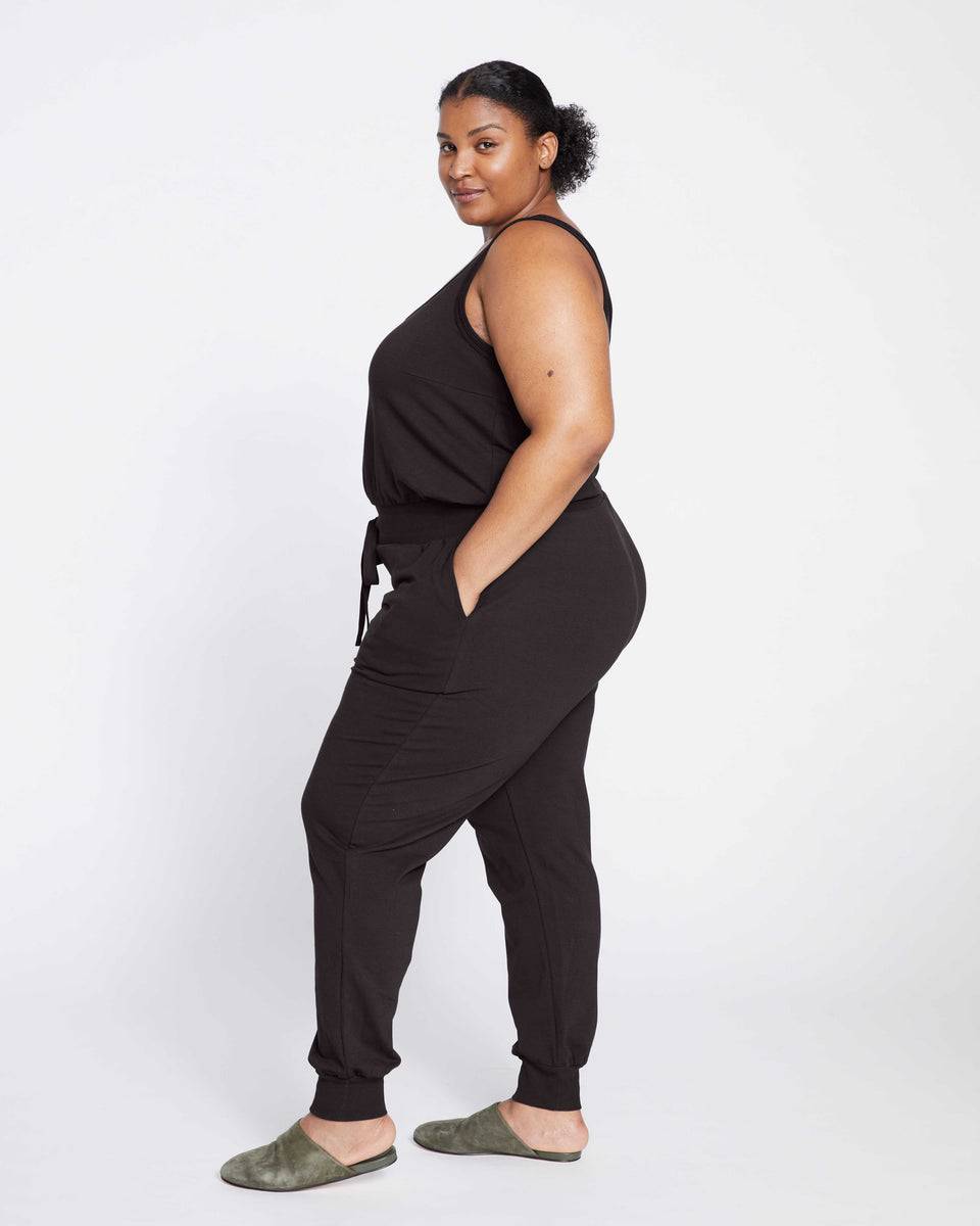 Superfine French Terry Jumpsuit - Black Zoom image 0