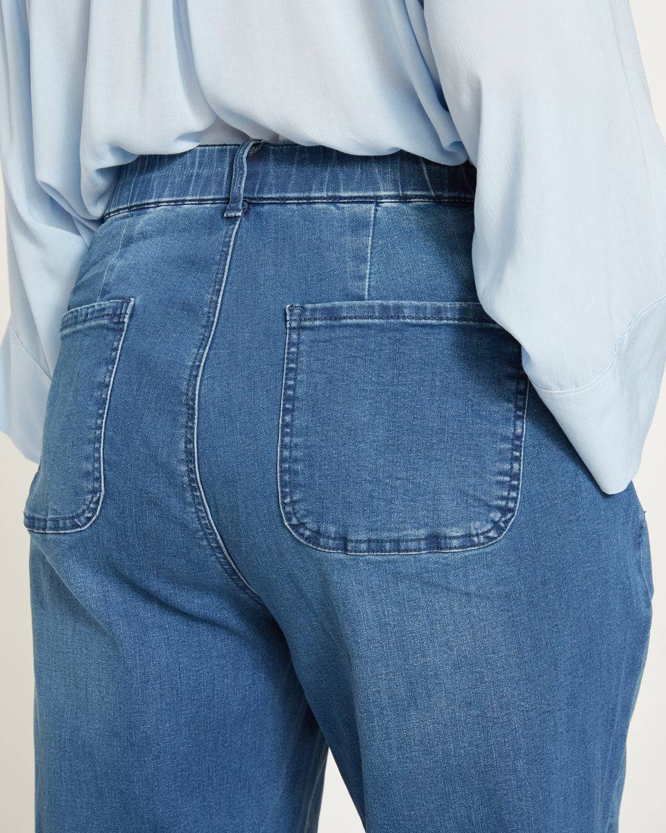 Elastic Waist Weekend Jeans - True Blue Zoom image 1
