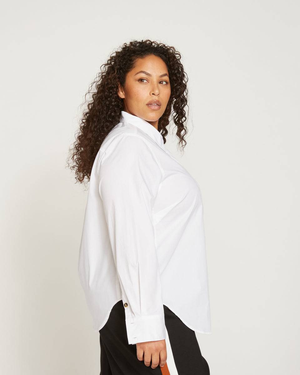 Elbe Popover Stretch Poplin Shirt Classic Fit - White Zoom image 3