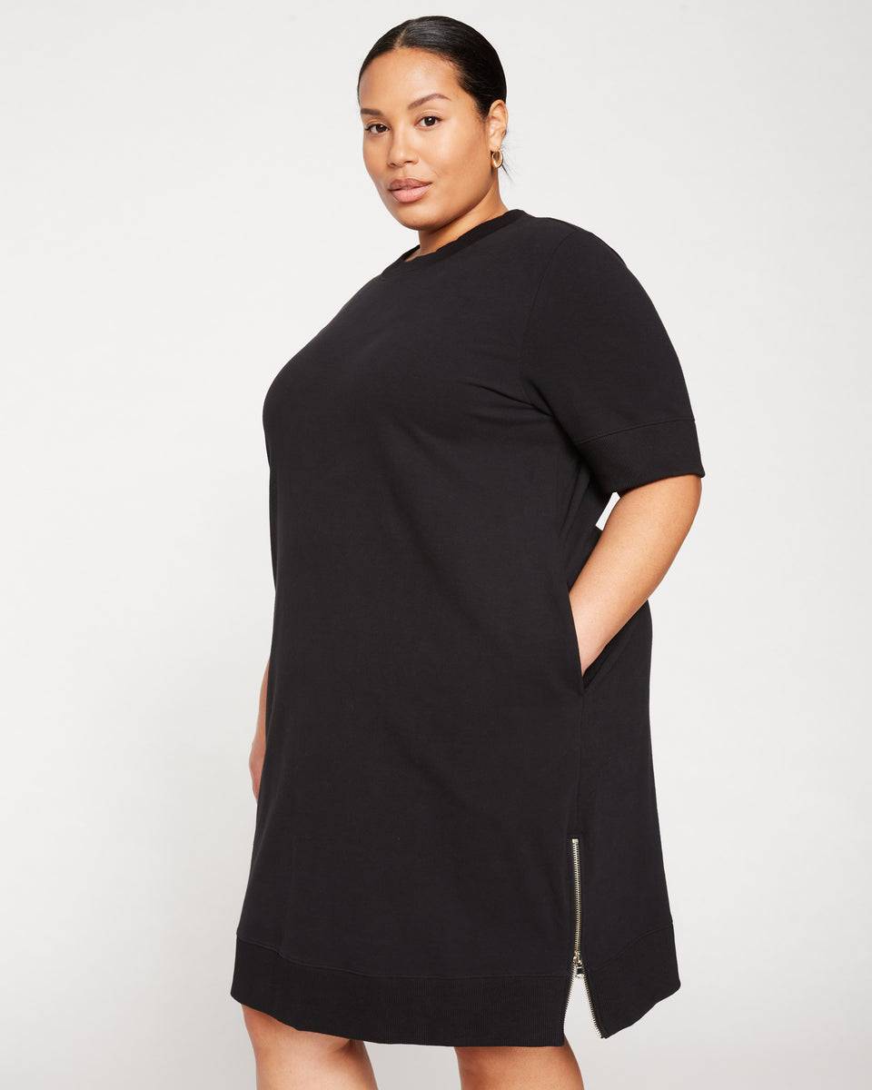 Grace Short Sleeve Sweatshirt Dress - Black Zoom image 0