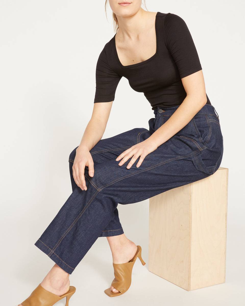 Gwen High Rise Carpenter Jeans - Dark Indigo Zoom image 1