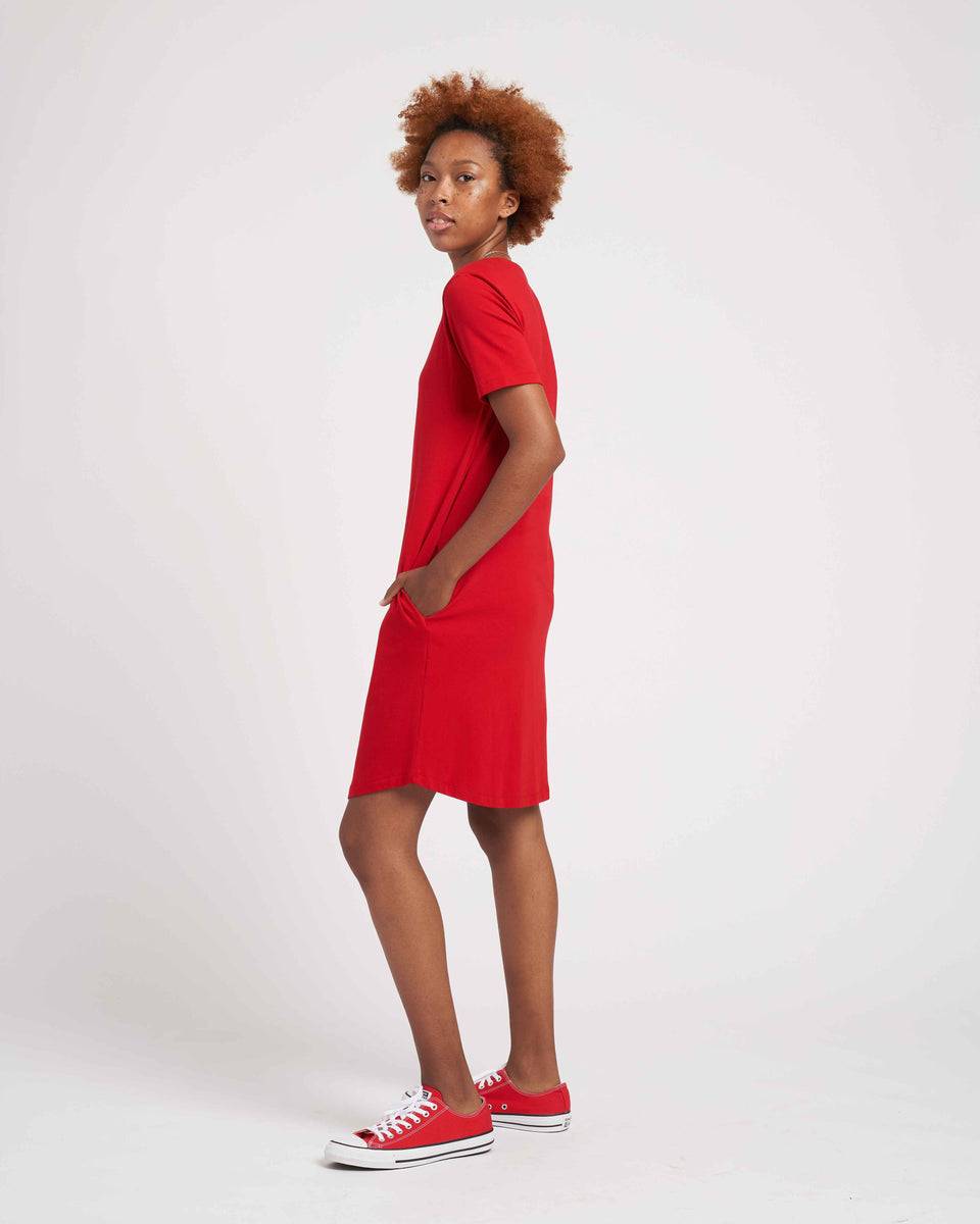 Halie T-Shirt Dress - Red Zoom image 3