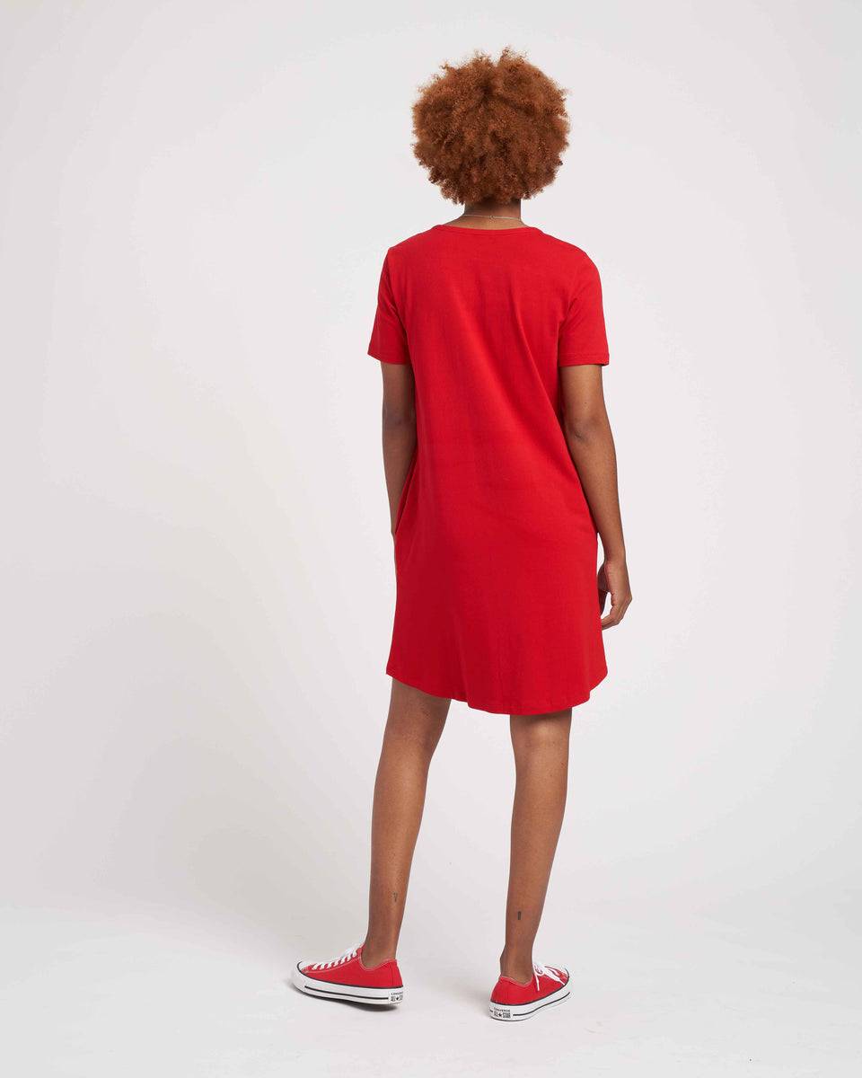 Halie T-Shirt Dress - Red Zoom image 4
