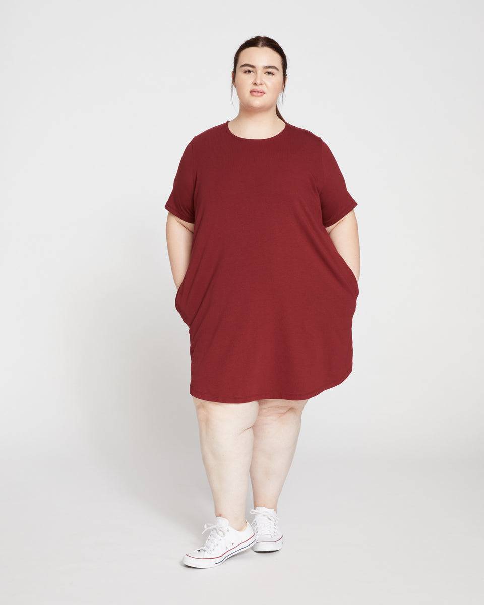 Halie T-Shirt Dress - Brick Red Zoom image 0