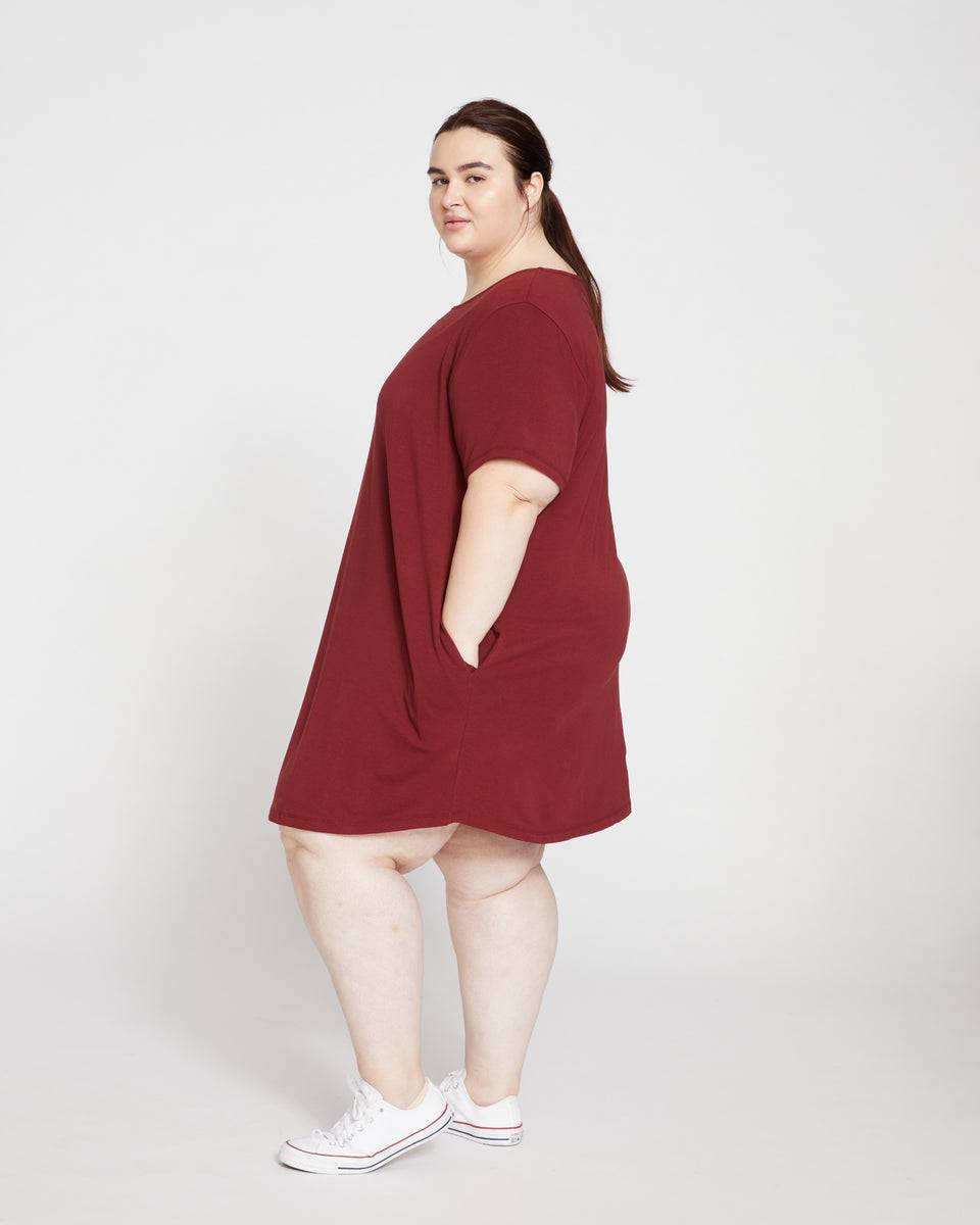 Halie T-Shirt Dress - Brick Red Zoom image 1