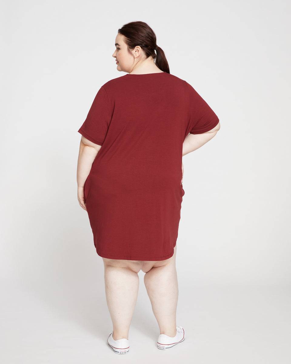Halie T-Shirt Dress - Brick Red Zoom image 3