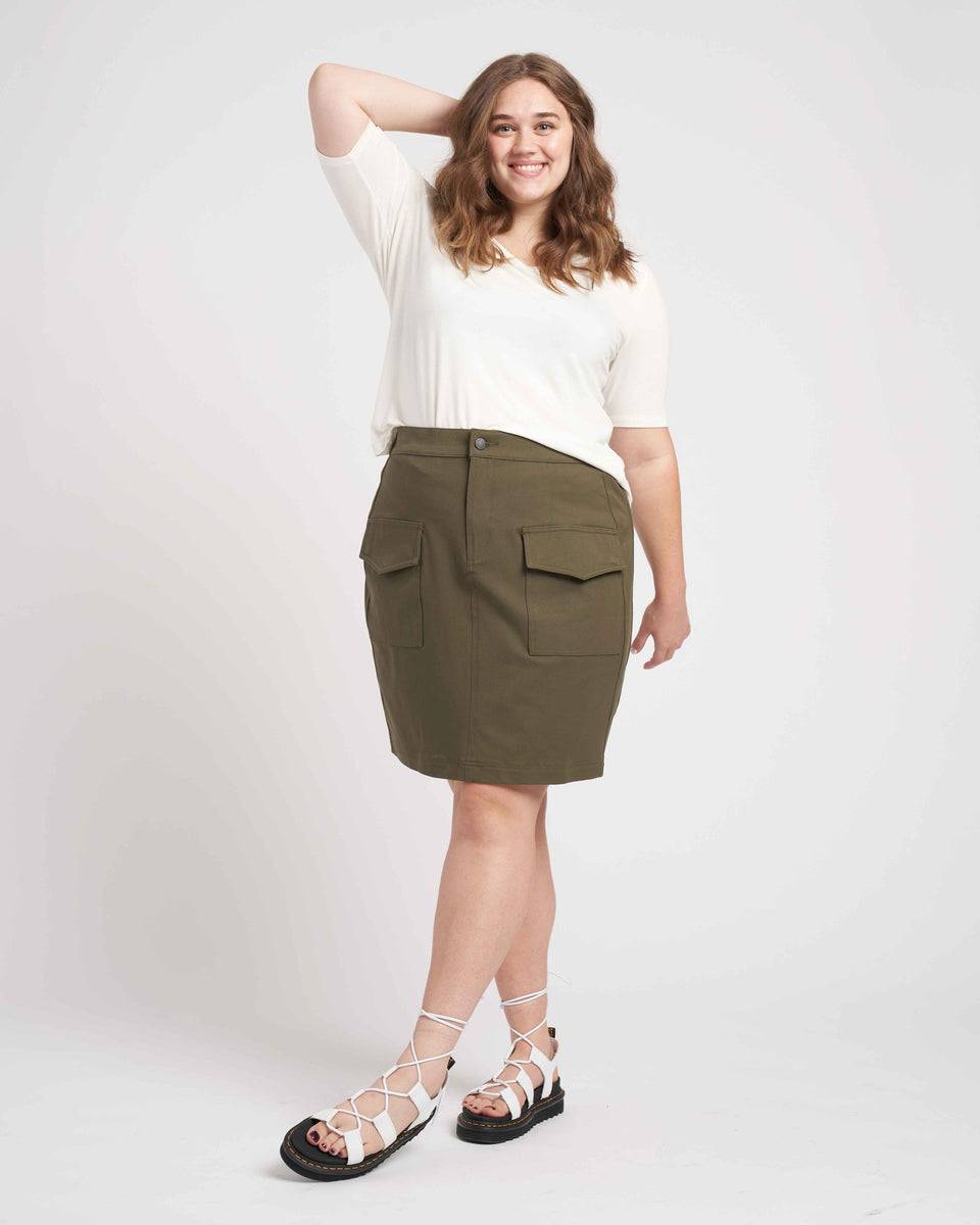 Harper Stretch Cotton Twill Cargo Skirt - Ivy Zoom image 0