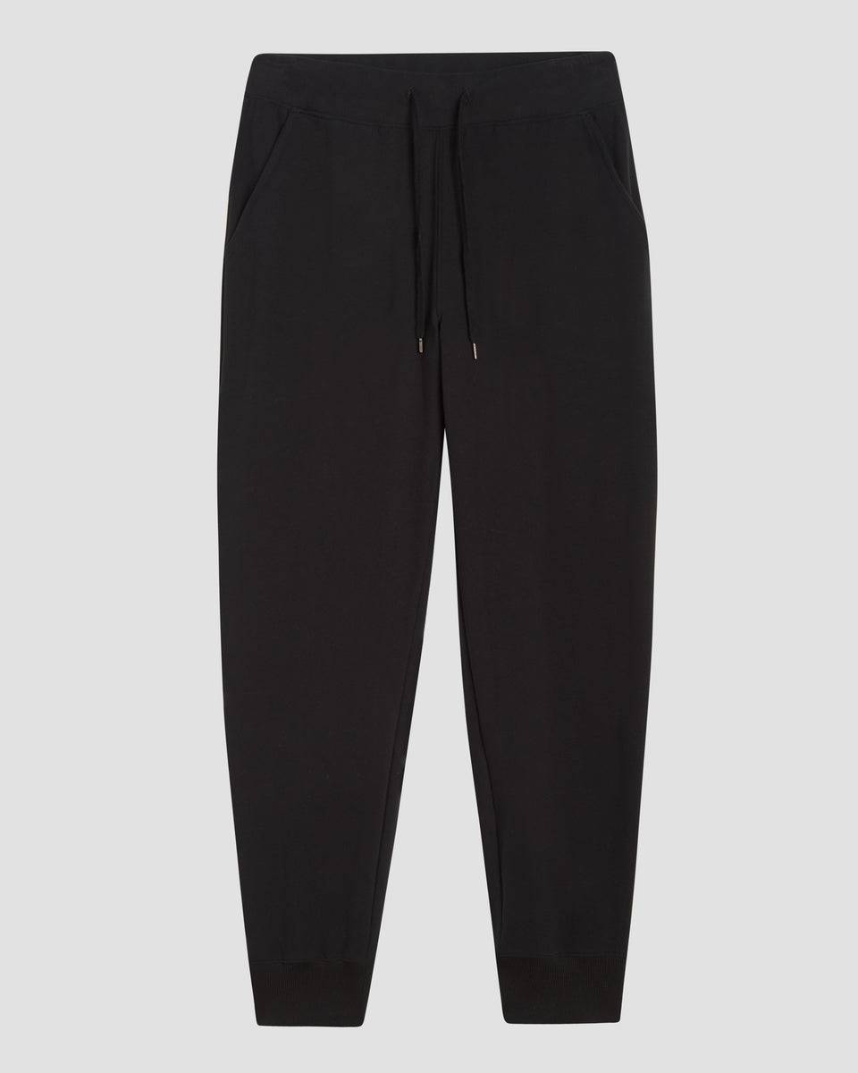 Universal Standard Women's Heather Brushed Terry Drawstring Jogger Pants in Black Size 6-8