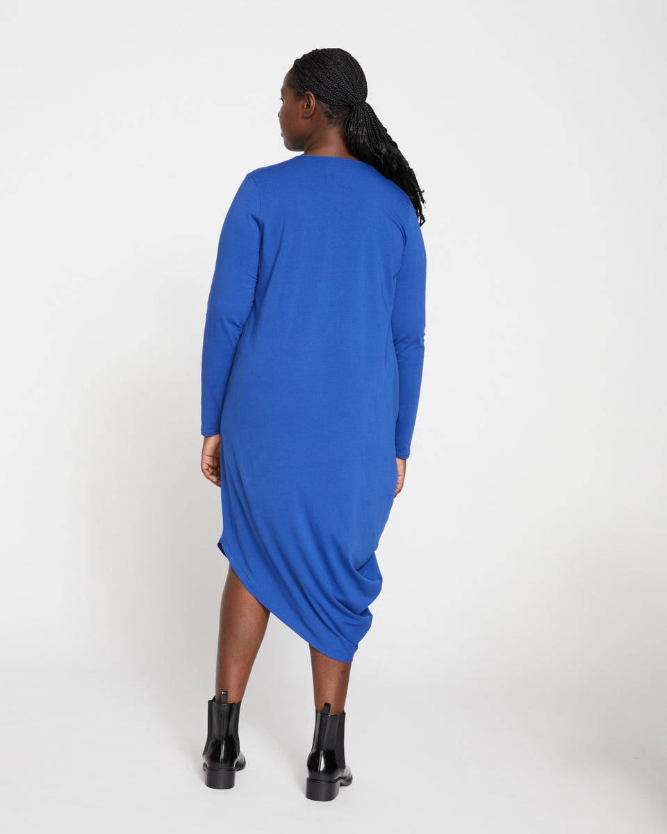 Iconic Long Sleeve V-Neck Geneva Dress - Lapis Zoom image 3