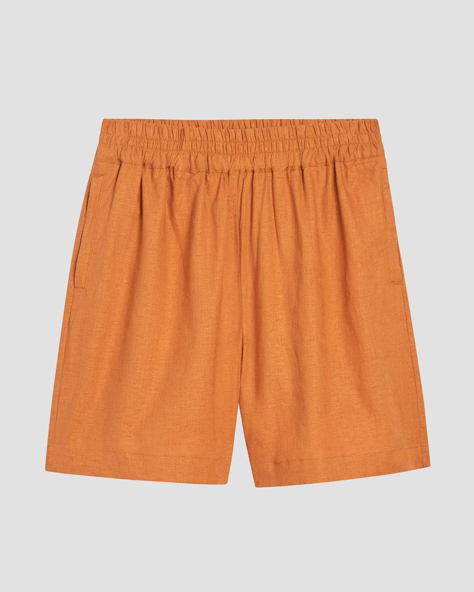Juniper Linen Easy Pull-On Shorts - Caramel Zoom image 1
