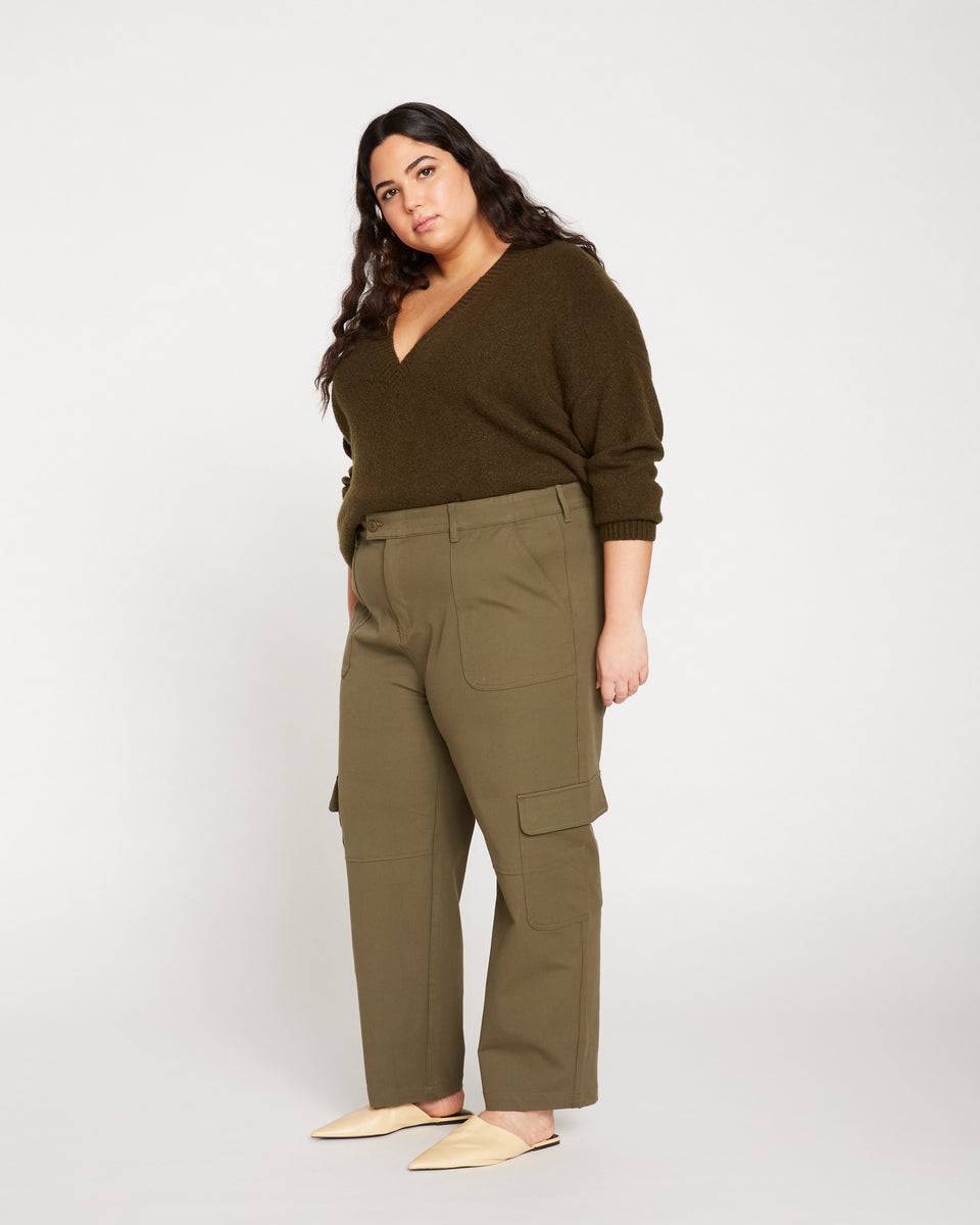 Karlee Stretch Cotton Twill Cargo Pants - Ivy Zoom image 3