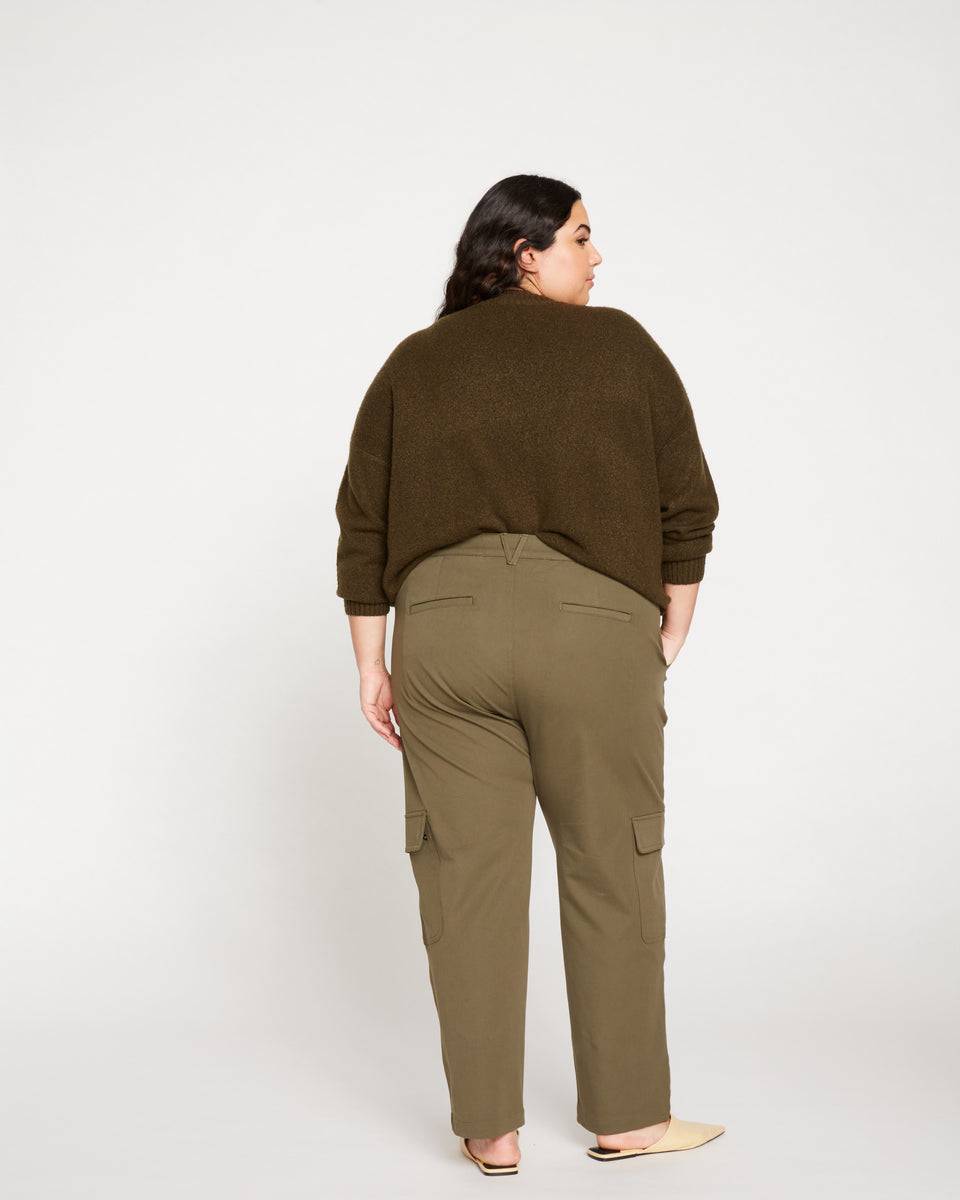 Karlee Stretch Cotton Twill Cargo Pants - Ivy Zoom image 4