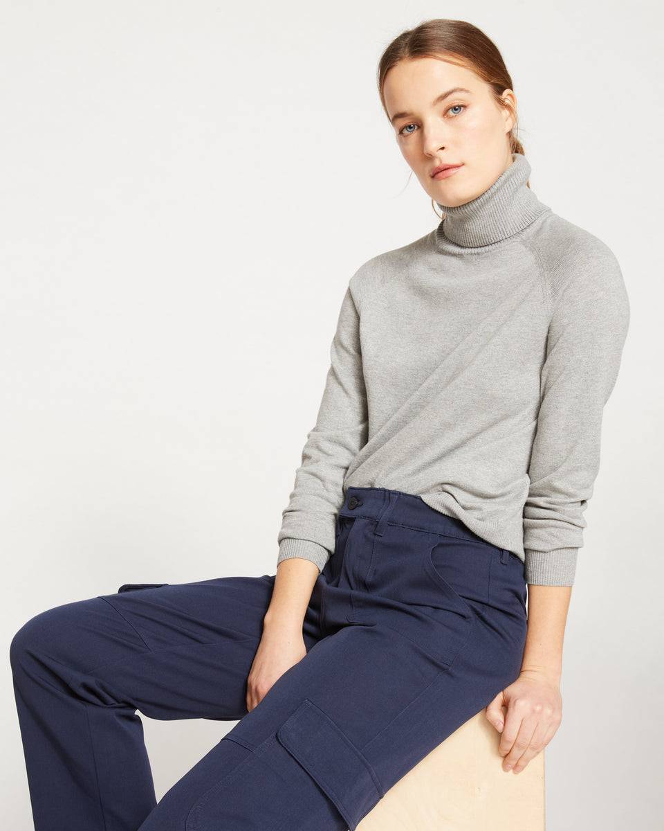 Karlee Stretch Cotton Twill Cargo Pants - Navy Zoom image 1