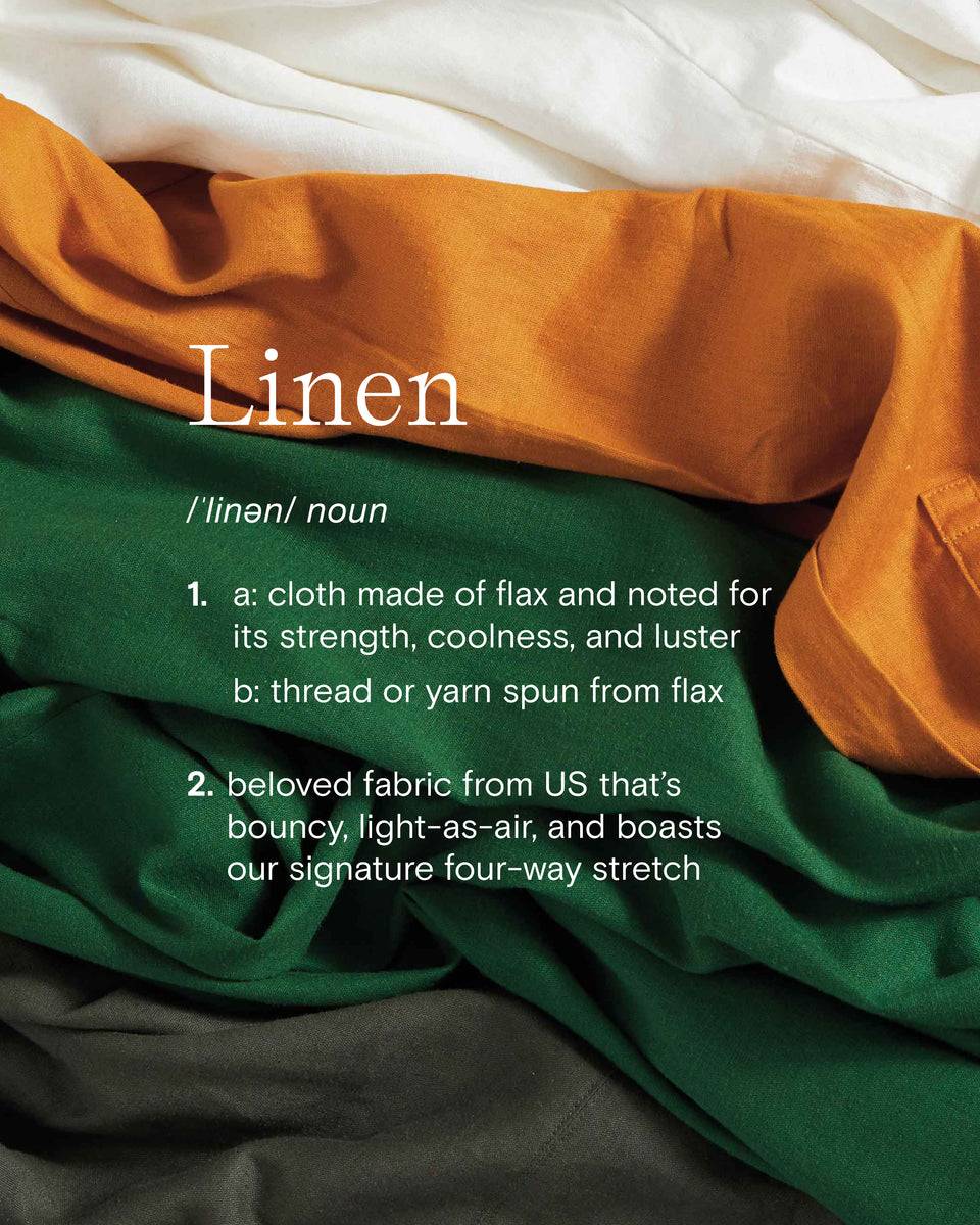 Juniper Linen Easy Pull-On Shorts - Tarragon Zoom image 4