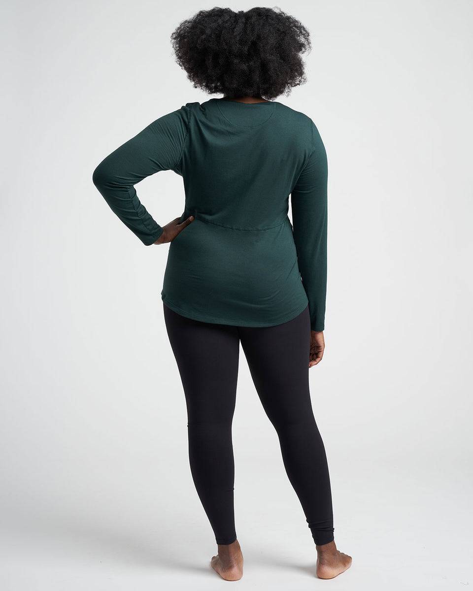 Mia Long Sleeve Movement Tee - Forest Green Zoom image 3