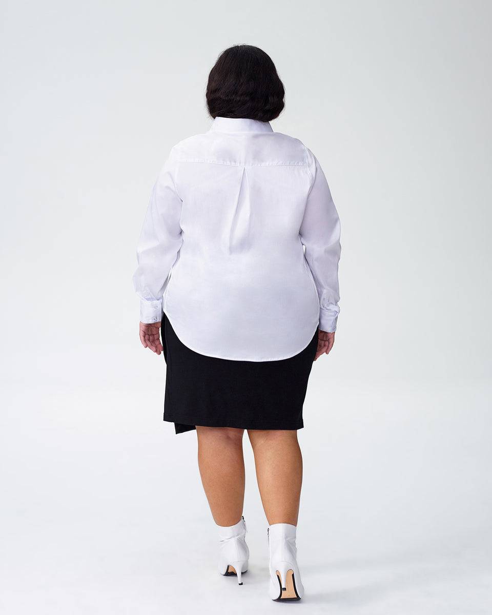 Elbe Popover Stretch Poplin Shirt Petite Fit - White Zoom image 2