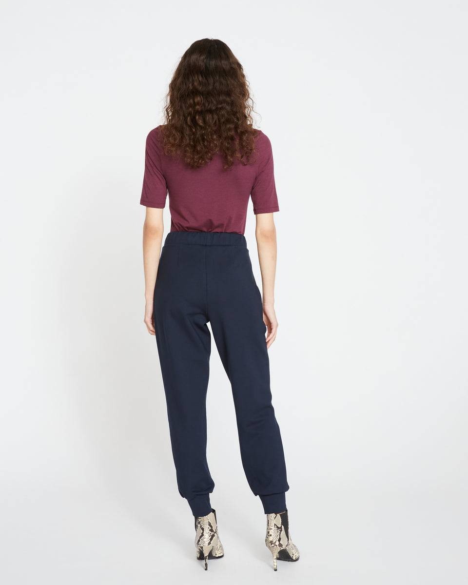 Luxe Laid-Back Ponte Joggers - Navy Zoom image 3