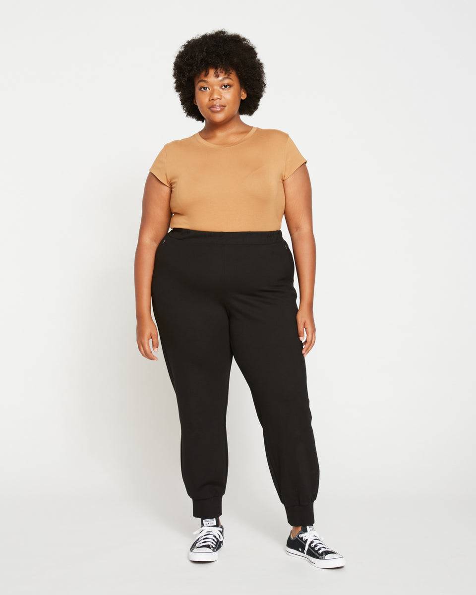 Luxe Laid-Back Ponte Joggers - Black Zoom image 0